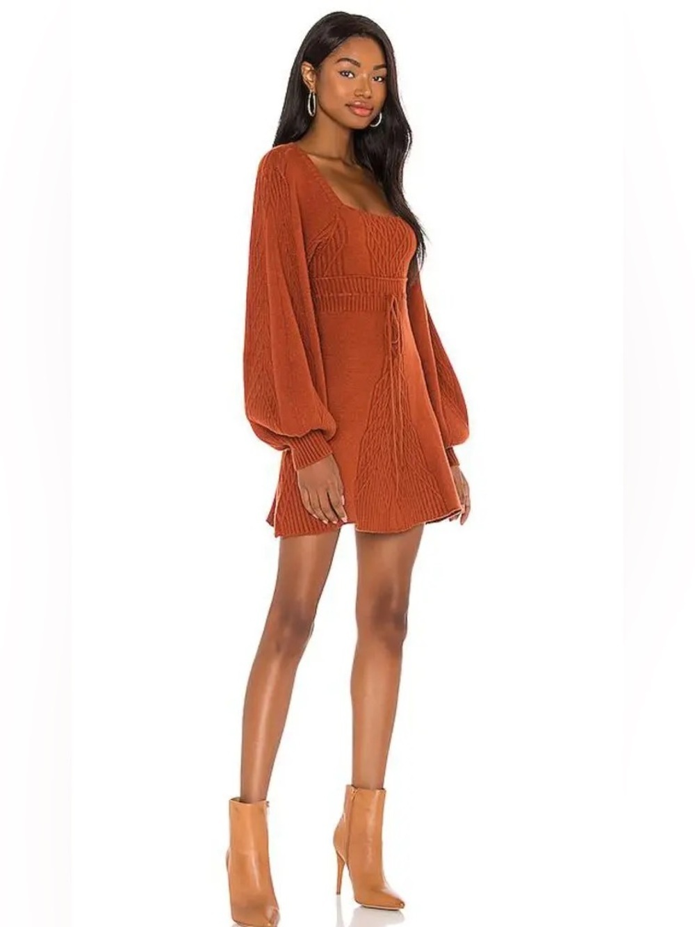 FREE PEOPLE Emmaline Mini Dress in Cinnamon